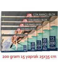 Talens Çok Amaçlı Resim Bloğu 200 gr 15 yp 25x35 cm 