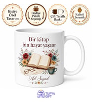 Kitap Sever İçin Baskılı Kupa Bardak Okuma Keyfi Hediyesi Özel Tasarım