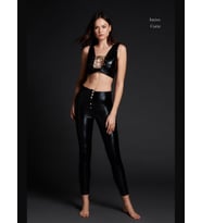 Intive Fantasy Siyah Lame Kumaş Pantolonu Arkadan Bağlamalı Bralet Pantolon Fantezi Takım