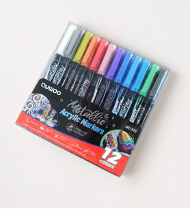 12 Renk Metalik Akrilik Kalem Set