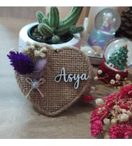 Kalp Şeklinde Söz-Nişan-Nikah-Kına-Bebek Hediyelik Hasır Magnet