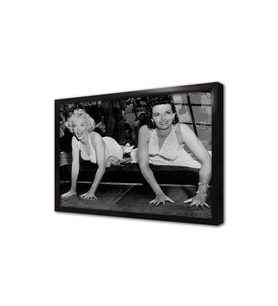 Siyah Beyaz Marilyn Monroe Çerçeveli Cam Tablo