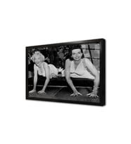 Siyah Beyaz Marilyn Monroe Çerçeveli Cam Tablo