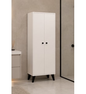 Meltem No.2 Çok Amaçlı Banyo Dolabı Ayarlanabilir Raflı Kapaklı Havlu ve Temizlik Dolabı