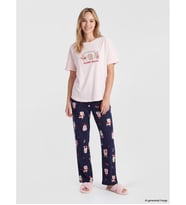 LCW Young Lacivert Yılbaşı Temalı Kadın Pijama Takım