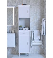 Eliusta Vero 5 Bölmeli 45 cm Genişlikte Dolap Çok Amaçlı Kullanım Banyo Dolapı 45x173x32,5 cm Dolap (Beyaz)