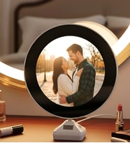 Kişiye Özel Fotoğraflı Led Işıklı Sihirli Ayna Hediye Ledli Fotoğraf Çerçevesi Sevgiliye Hediye Kişiye Özel Yuvarlak Fotoğraflı Led Işıklı Sihirli Makyaj Aynası