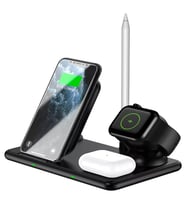 ALLY W58 15W Qi Hızlı Şarj 4 in 1 iPhone+ AirPods Pro Kablosuz Şarj Standı-(577 - 1OL2859-5011