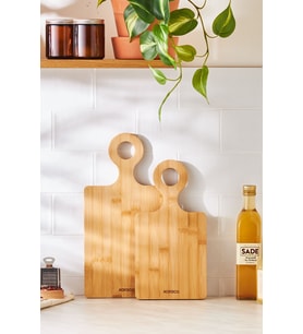 Çift Bambu Kesme Tahtası Seti 33/39 cm, dayanıklı ve şık mutfak gereci