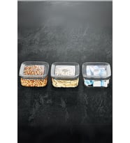 Vp-327 Sude Kare 3X350 Ml Saklama Kabı (8), Şeffaf