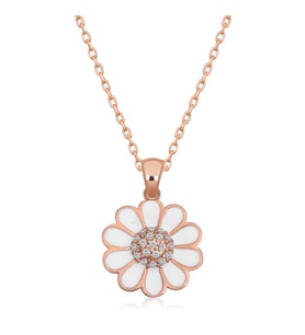 Gümüş Rose Papatya Kadın Kolye SL4788