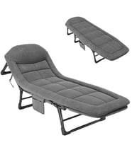 SN-26974 Taşınabilir Ayarlanabilir 5 Kademe Sünger Kamp Yatak Şezlong (Açık Gri)
