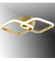 TT405-2-FSR TT Aydınlatma Fransız Sarı Kaplama 2 li Kare Led Avize (Beyaz)