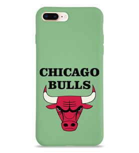 Apple iPhone 8 Plus Uyumlu Lansman Kılıf Chicago Bulls Tasarımlı Altı Kapalı İçi Kadife Kaplı  Kapak (Şeffaf)