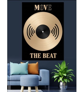 Vinil Plak Müzik Ritmi Dekoratif Kanvas - Mdf Ahşap Tablo