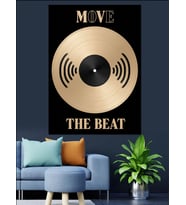 Vinil Plak Müzik Ritmi Dekoratif Kanvas - Mdf Ahşap Tablo