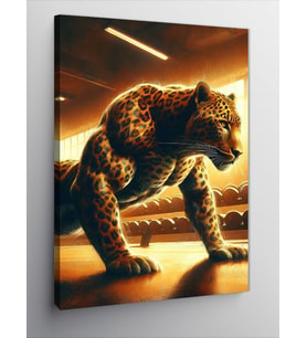 Kanvas Tablo Leopar Şınav Çeken