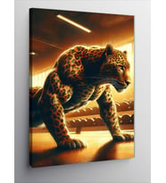 Kanvas Tablo Leopar Şınav Çeken