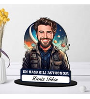 Kişiye Özel Erkek Astronoma Hediye Karikatürlü Biblo