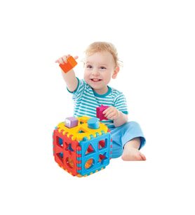 Eğitici Bultak Küp Puzzle 18 Parça Şekil Yerleştirme Bebek Oyuncağı (12+ Ay)
