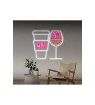 Coffee wine AM PM Neon Tabela