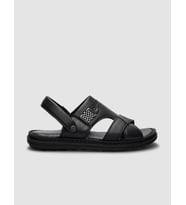 %100 Hakiki Deri Siyah Erkek Günlük Sandalet