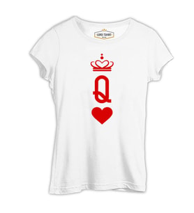 Q - The Queen Beyaz Kadın Tshirt