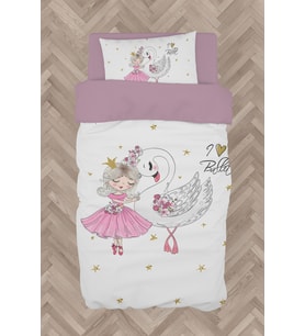 MEKTA HOME BEBEK VE ÇOCUK ODASI Balerin Kız ve Kuğu Deseli Nevresim Takımı