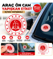 ADALET BAK. PERSONEL ARAÇ İÇ CAM ETİKET 2 ADET