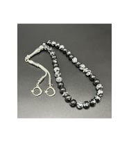 Karlı Obsidyen 8mm 33lük Doğal Taş Tesbih (Siyah)
