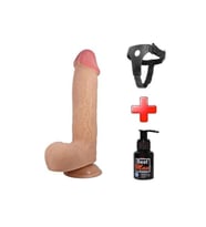 Belden Bağlamalı 23,4 cm Çift Katmanlı Gerçekçi Dildo Penis