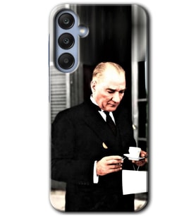 Galaxy A35 Kılıf HD Desen Baskılı Kılıf - Atatürk Türk Kahvesi