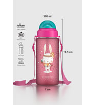 Renga Migo Soft Touch Desenli 500 ml Askılı Pipetli Tritan Çocuk Matara 912142 Pembe