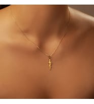 Kişiye Özel 925 Ayar Gümüş Özel Tasarım Kılıç Kolye Sevgiliye Hediye (Gold)