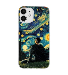 Iphone 12 Uyumlu Berserk The Starry Night Tasarımlı Şeffaf Telefon Kılıfı