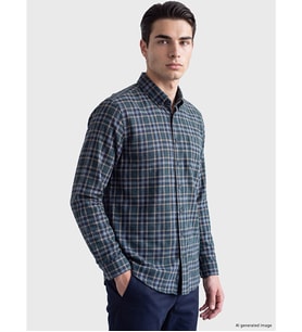 LCWAIKIKI Classic Yeşil Regular Fit Ekose Erkek Gömlek