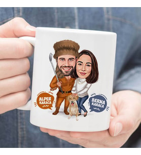Kişiye Özel Golf ve Sen Karikatürlü Kupa Bardak