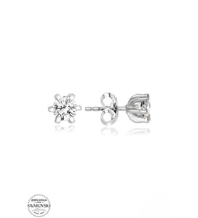 SWAROVSKİ TAŞLI  ZİRCONİA PIRLANTA MONTÜR TEK TAŞ 925 AYAR GÜMÜŞ KÜPE
