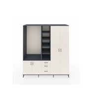 Kronos Dolap 13 Raflı 3 Çekmeceli 4 Kapaklı 220x59x243 Antrasit-Aytaşı/Aytaşı
