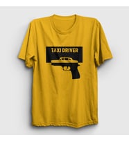 Presmono Unisex Sarı Pistol Film Taxi Driver T-Shirt 251281tt