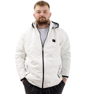 Mode XL Büyük Beden Erkek Kapitone Mont Kapüşonlu U24606 Ekru