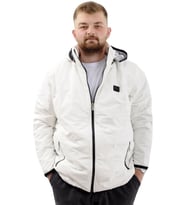 Mode XL Büyük Beden Erkek Kapitone Mont Kapüşonlu U24606 Ekru