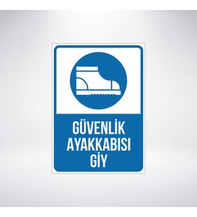 güvenlik ayakkabası giy 21x28 Arkası Sticker