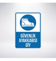 güvenlik ayakkabası giy 21x28 Arkası Sticker