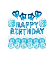 Mavi Happy Birthday Folyo Balon Parti Süslemeleri Doğum Günü Parti Süsü