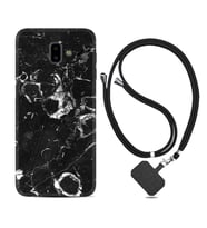 Samsung J6 Plus J7 Prime J7 Pro M20 Kılıf Boyun Askılı Silikon Black Hole Marble 1387