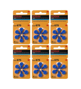 PR 44 675 İşitme Cihaz Pili 6'lı 6 Paket Kodak PR44Kulak Cihazı Pili 6'lı 6 Paket (Beyaz)