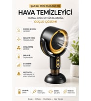 Şarjlı Mini Masaüstü Hava Temizleyici - Taşınabilir Negatif İyon Hava Filtresi - Mutfak, Ofis ve Sigara Dumanı Giderici