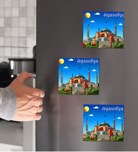 Ayasofya Tasarımlı 3'lü Ahşap Magnet