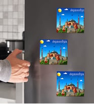 Ayasofya Tasarımlı 3'lü Ahşap Magnet